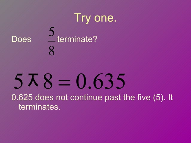Repeat Terminate Number | PPT