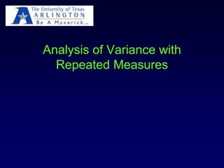 Analysis of Variance with
Repeated Measures
 