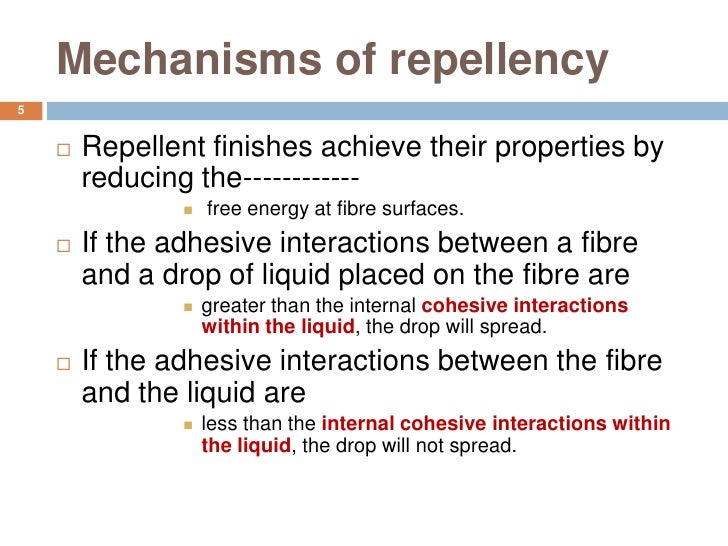 Repellent finishes oil and water