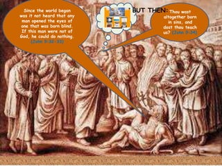 Regeneration (even after the quickening of the Holy Spirit) does not 
automatically translate into conversion 
King Agrippa, believest thou the prophets? I know that thou believest. (But then) Then 
Agrippa said unto Paul, Almost thou persuadest me to be a Christian. (Acts 26:27-28 emphasis 
added) 
In fact, 
Familiarity Breeds Contempt!!! 
There was a man of the Pharisees, named Nicodemus, a ruler of the Jews: The same came to 
Jesus by night, and said unto him, Rabbi, we know that thou art a teacher come from God: for no 
man can do these miracles that thou doest, except God be with him. (But then) Jesus answered 
and said unto him, Verily, verily, I say unto thee, Except a man be born again, he cannot see the 
kingdom of God. (John 3:1-3 emphasis added) 
Knowledge & Approval Can Even Breed Hostility 
Since the world began was it not heard that any man opened the eyes of one that was born blind. 
If this man were not of God, he could do nothing. (But then) They answered and said unto him, 
Thou wast altogether born in sins, and dost thou teach us? And they cast him out. (John 9:32-34 
emhasis added) 
Twentyfirstcenturyromanhighway.com www.slideshare.net/sab21st © Sabaoth 2014 
 