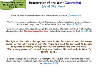The Conversion Process which follows regeneration (at point of quickening) is 
Repentance and Faith (Saving Faith) working hand in hand in an indivisible process. 
Saving faith is trust in Jesus Christ as a living person for forgiveness of sins and for 
eternal life with God. It is faith that propels one to take the next step past simply 
having knowledge of Christ and believing in the facts presented. 
Several texts from 1 John demonstrate that regeneration precedes faith. The texts 
are as follows: 
If ye know that he is righteous, ye know that every one that doeth righteousness is born of him. 
(1 John 2:29) 
Whosoever is born of God doth not commit sin; for his seed remaineth in him: and he cannot sin, 
because he is born of God. (1 John 3:9) 
Beloved, let us love one another: for love is of God; and every one that loveth is born of God, and 
knoweth God. (1 John 4:7) 
Whosoever believeth that Jesus is the Christ is born of God: and every one that loveth him that 
begat loveth him also that is begotten of him. (1 John 5:1) 
Twentyfirstcenturyromanhighway.com www.slideshare.net/sab21st © Sabaoth 2014 
 