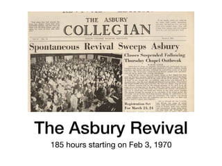 The Asbury Revival
185 hours starting on Feb 3, 1970
 