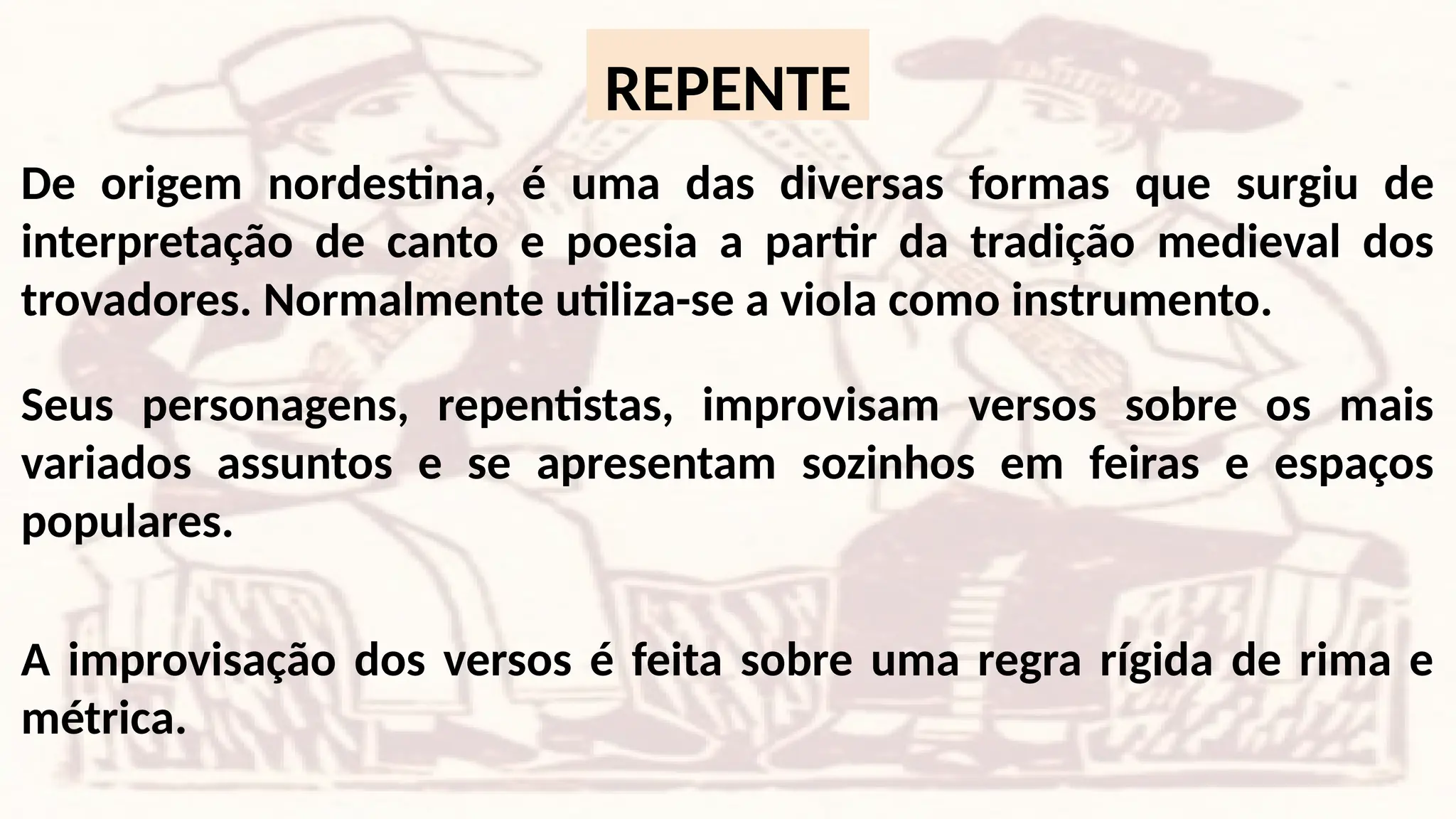 Repente e embolada: aula de literatura arte e movimento | PPTX