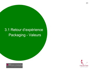 23




3.1 Retour d’expérience
   Packaging - Valeurs
 