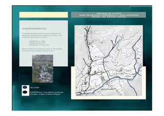 PROCESO DE DISEÑO
ZONA DE ESTUDIO: PARROQUIA LA TOMA MUNICIPIO
RANGEL DEL ESTADO MERIDA
El sistema hidrográfico está formado por quebradas que
descienden de los páramos Los Buitres y El Banco, que a
su vez son afluentes del río Chama:
- QUEBRADA LA TOMA.
- QUEBRADA MITIVIVÓ.
- QUEBRADA LOS MICUYES.
Red hidrográfica de la parroquia la toma, la cual abastece
el sistema de agua potable y riego de la zona.
HIDROGRAFÍA:
RIO CHAMA.
QUEBRADAS (La, Toma, Mitivivó, Los Micuyes,
La Ovejera, El Banco, El Buitre, El Bejuco).
 