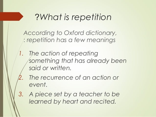 Repetition Presentation
