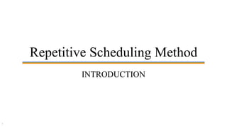 Repetitive Scheduling Method RSM | PDF