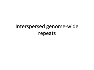 Interspersed genome-wide
repeats
 