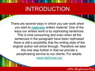 Rephrase sentences | PPT