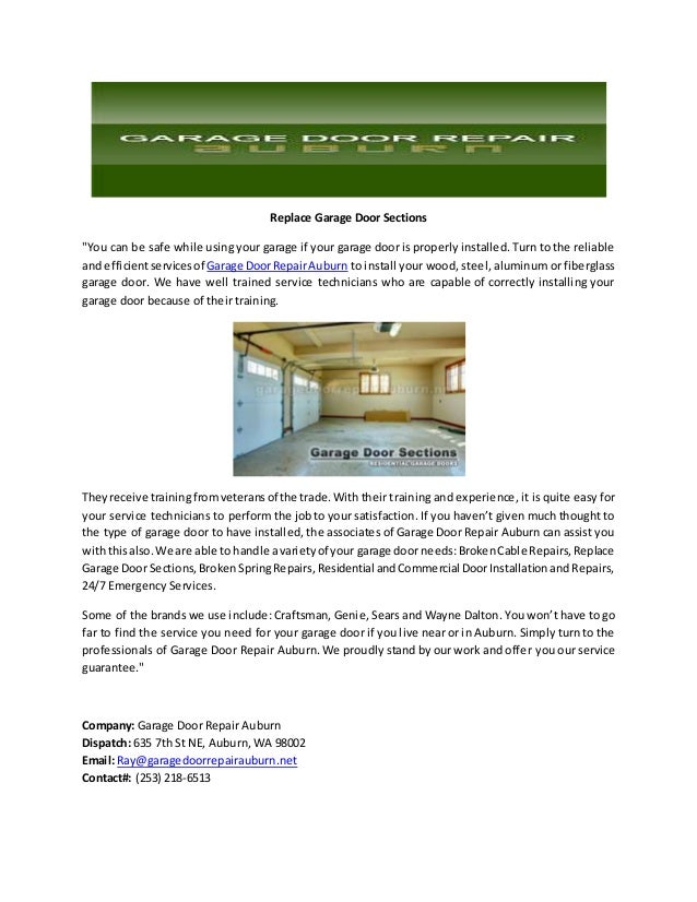 Replace Garage Door Sections