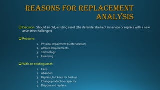 Replacement analysis importance and application | PPT