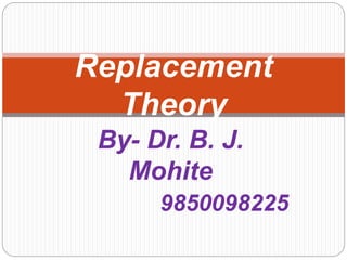 By- Dr. B. J.
Mohite
9850098225
Replacement
Theory
 