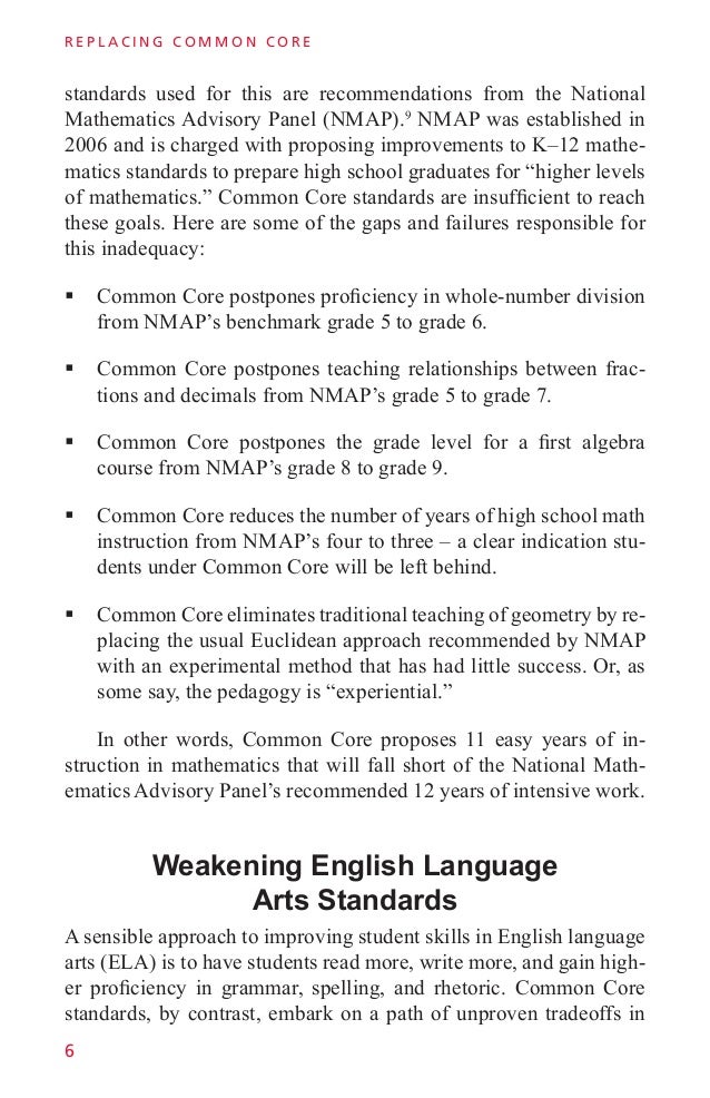 Replacing Common Core