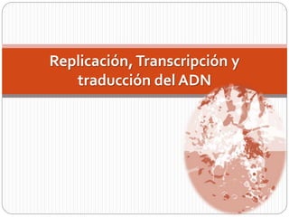Replicación,Transcripción y
traducción del ADN
 