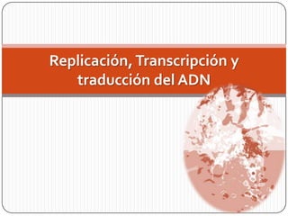 Replicación, Transcripción y traducción del ADN 