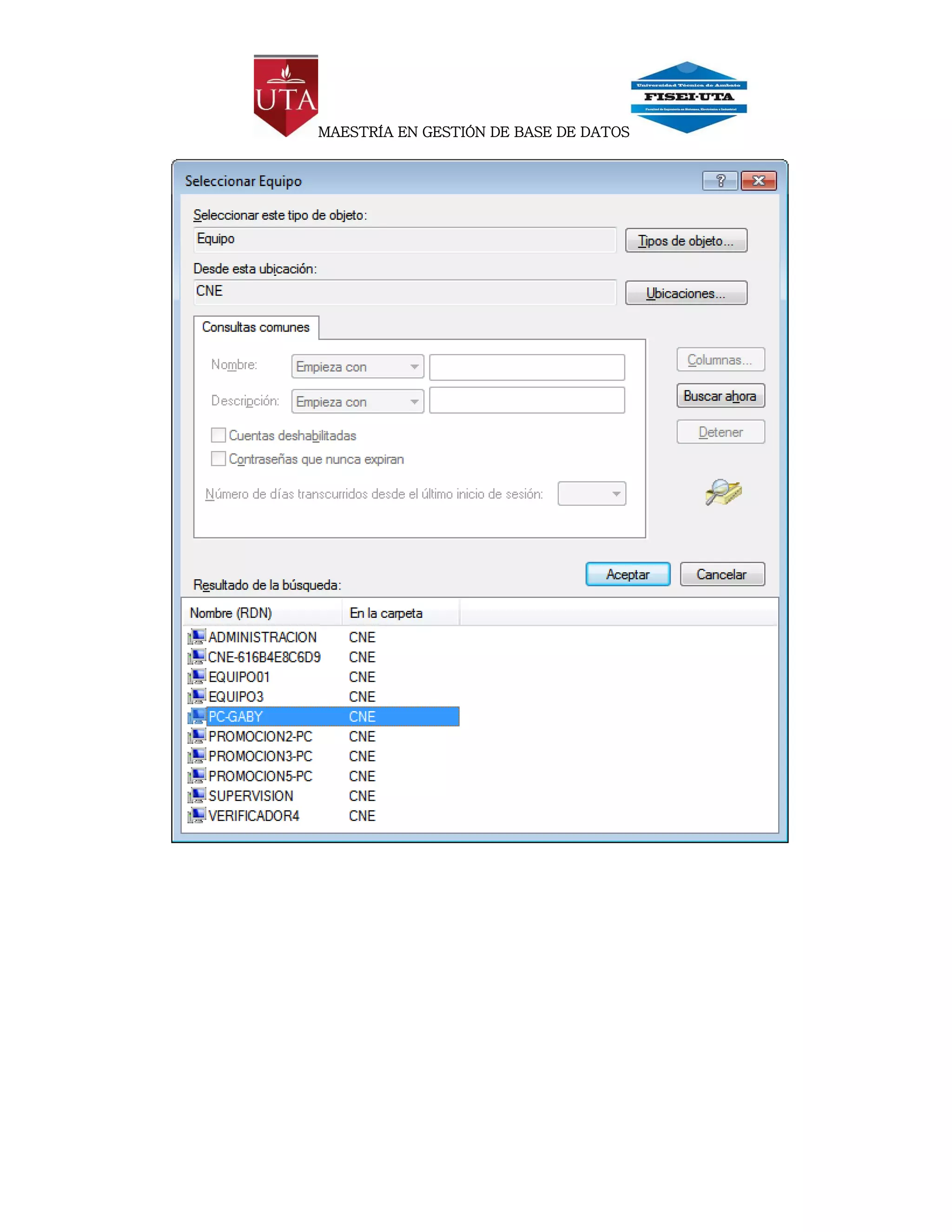 MAESTRÍA EN GESTIÓN DE BASE DE DATOS
 