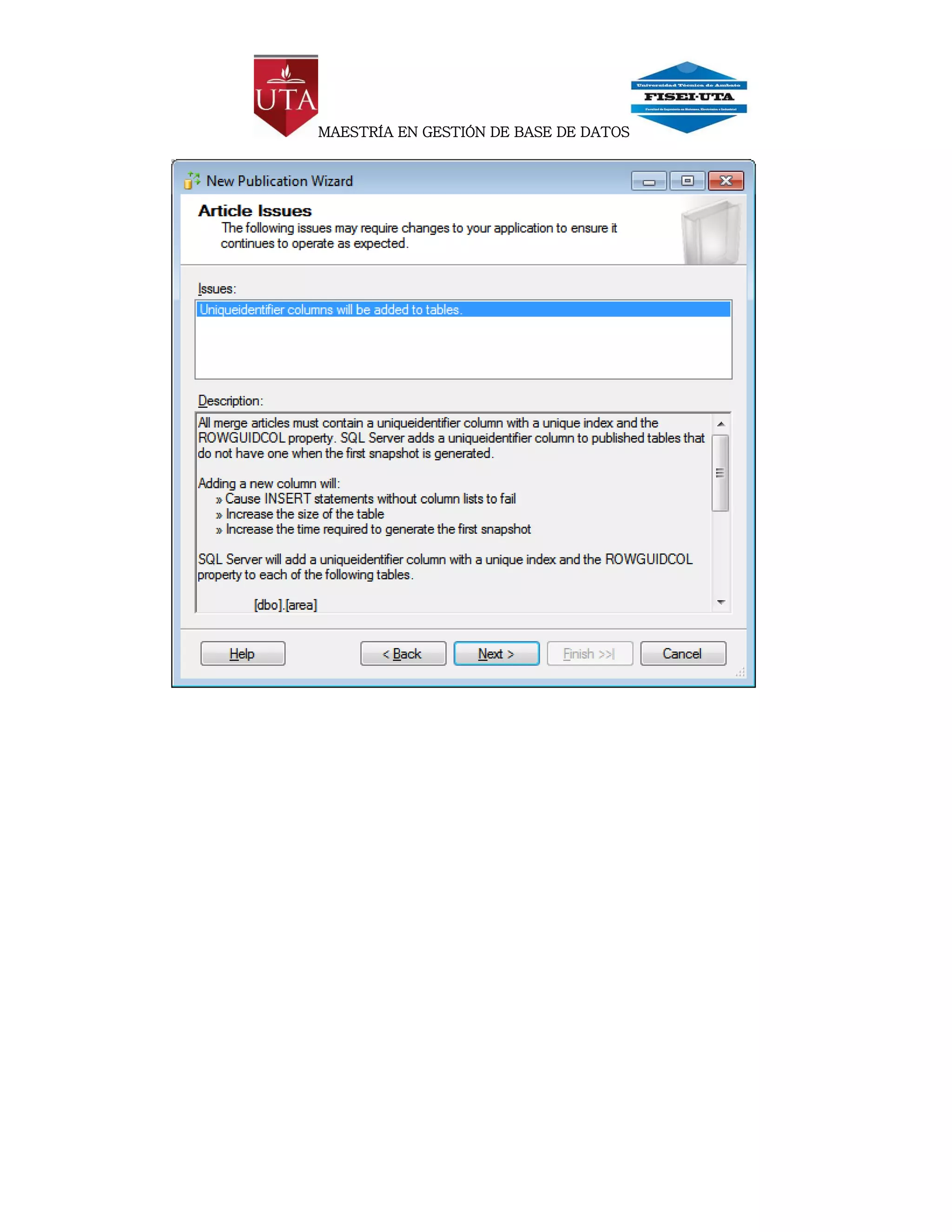 MAESTRÍA EN GESTIÓN DE BASE DE DATOS
 