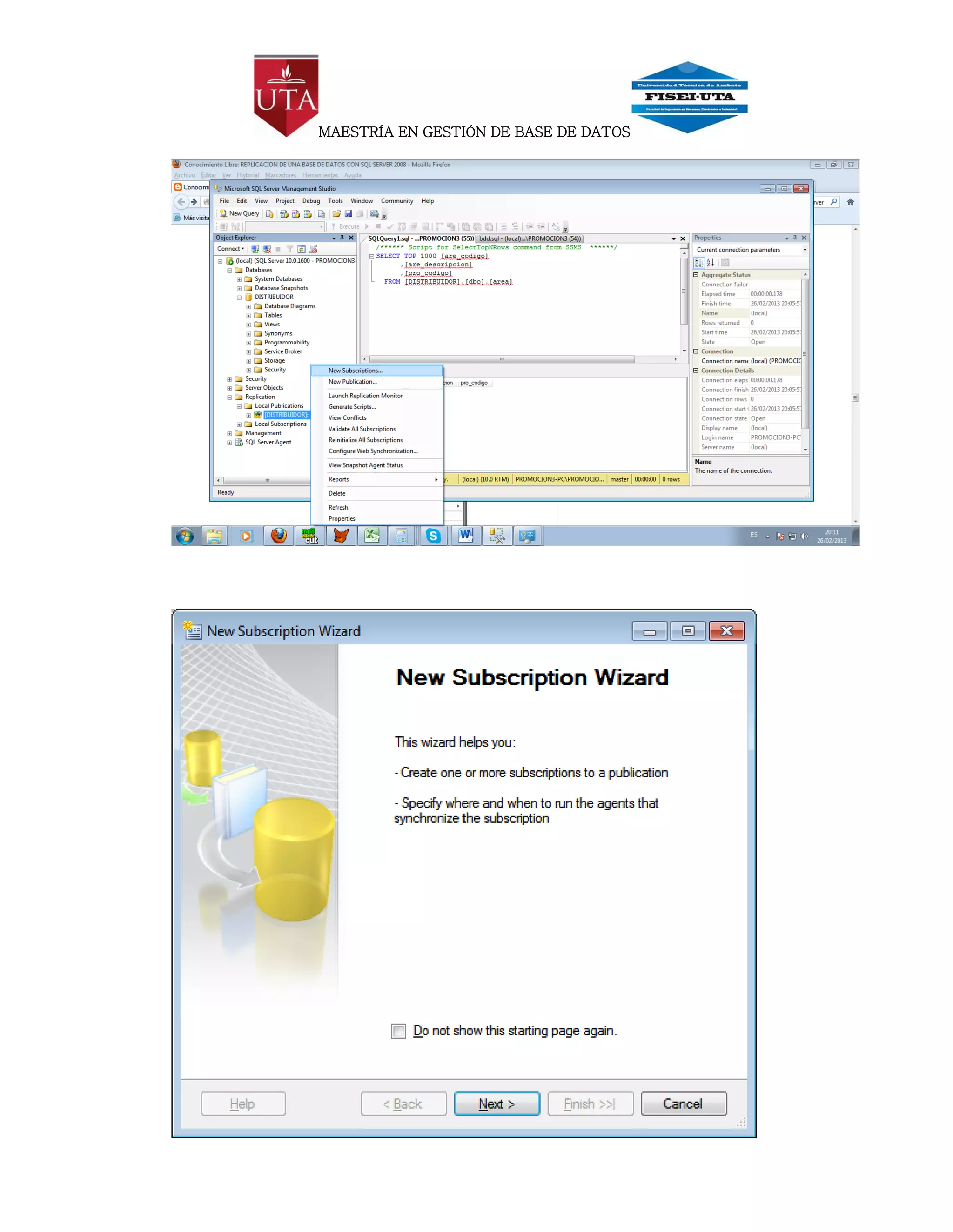 MAESTRÍA EN GESTIÓN DE BASE DE DATOS
 