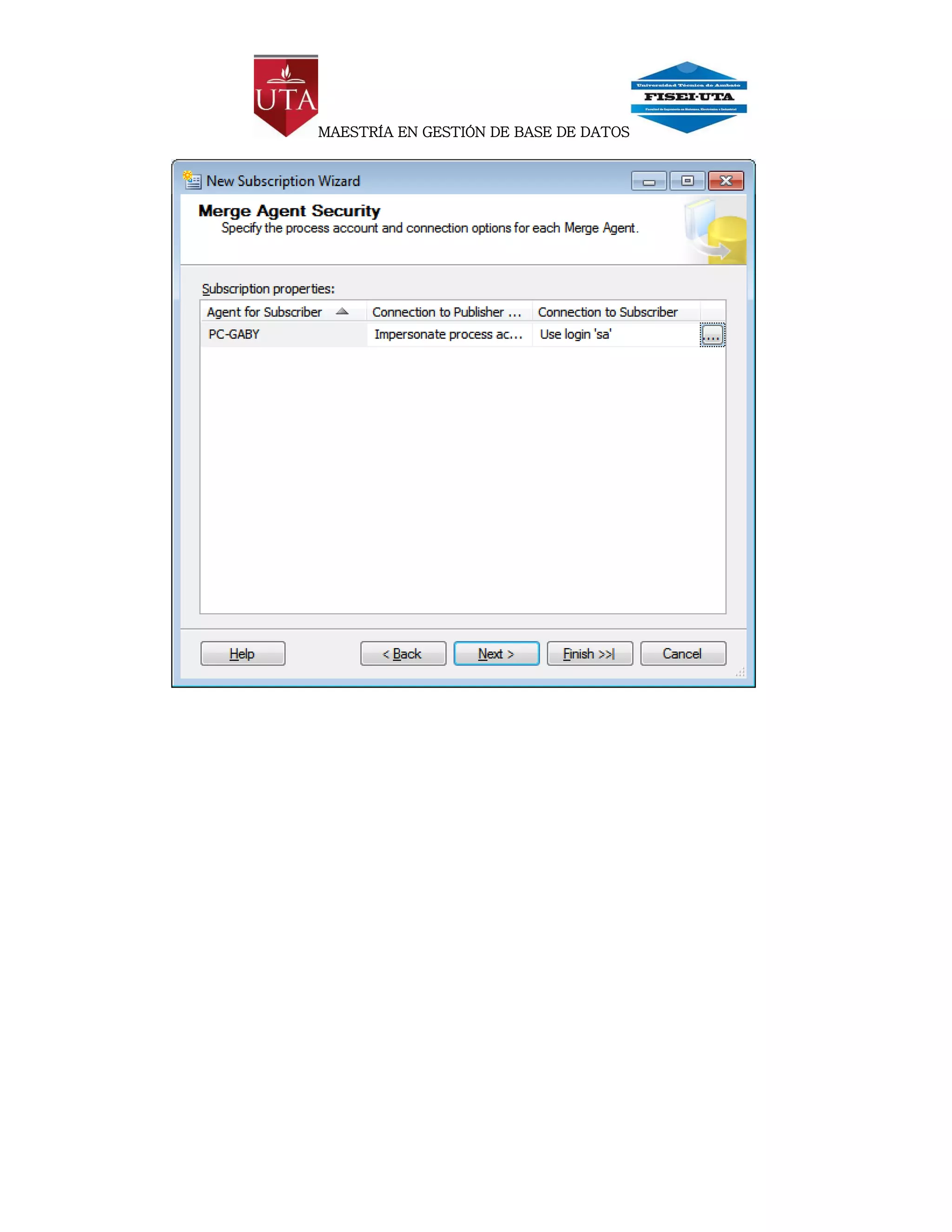 MAESTRÍA EN GESTIÓN DE BASE DE DATOS
 