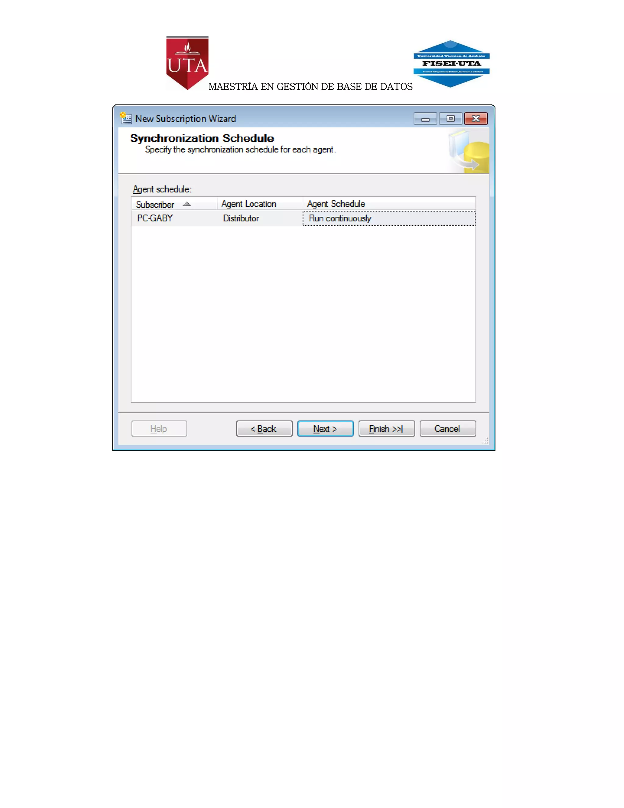 MAESTRÍA EN GESTIÓN DE BASE DE DATOS
 