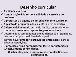  Programa para o Ensino Básico claro e sintético.