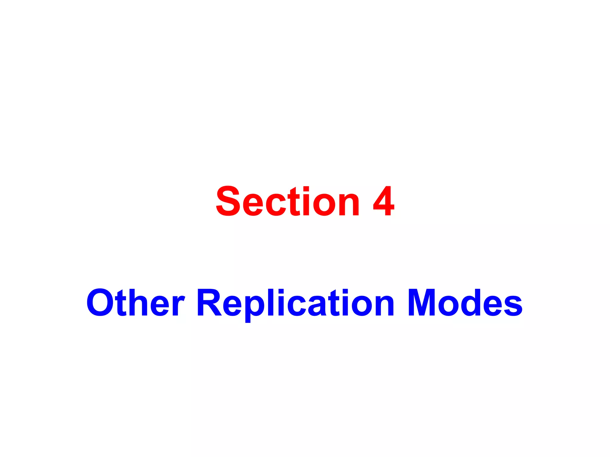 Section 4
Other Replication Modes
 