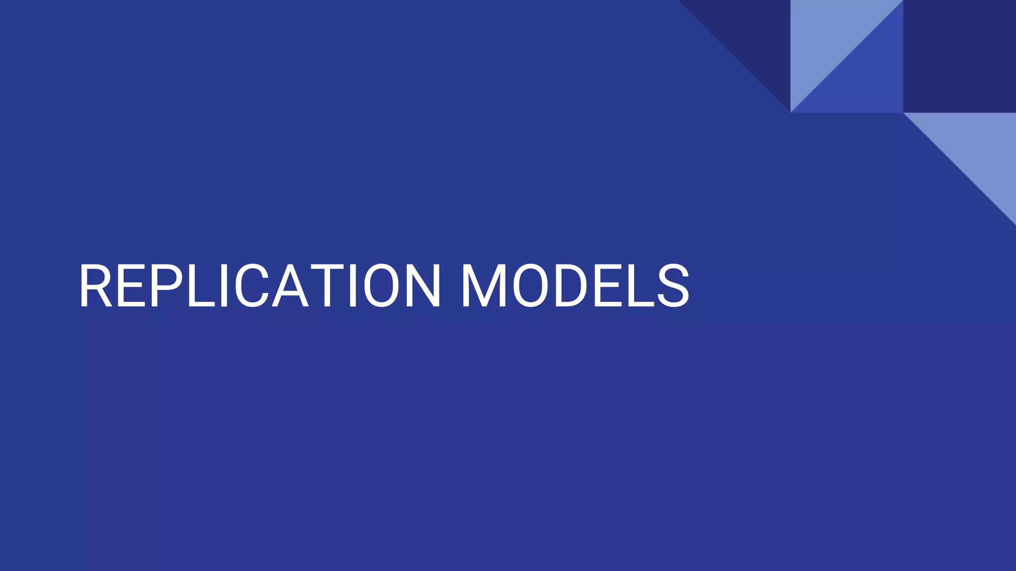 REPLICATION MODELS
 