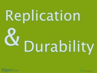 Replication
& Durability
 