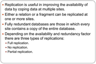 Replication in Distributed Database | PPTX