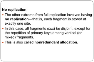 Replication in Distributed Database | PPTX