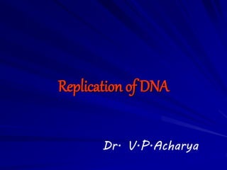 Replication of DNA
Dr. V.P.Acharya
 
