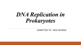 DNA Replication in
Prokaryotes
SUBMITTED TO : MISS MUNEZA
 