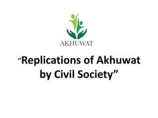 “Replications of Akhuwat
by Civil Society”
 