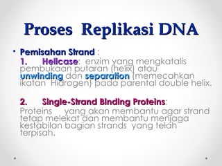 Putaran Roda Helix Replikasi DNA dalam biologi sel dan molekuler.PPT