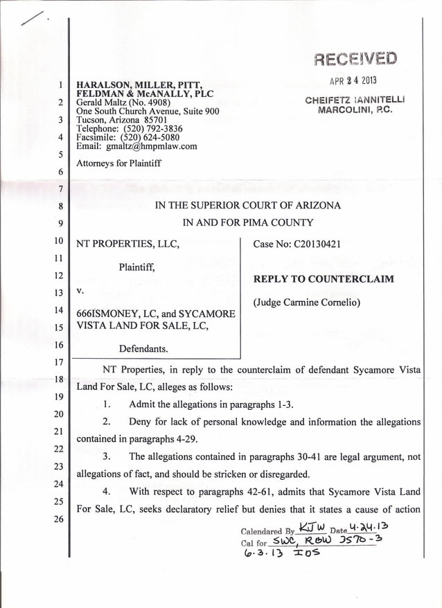 Russo s Reply To Counterclaim