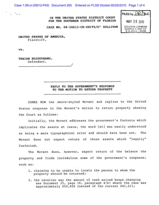 Case 1:08-cr-20612-PAS Document 265   Entered on FLSD Docket 05/20/2010 Page 1 of 4
 