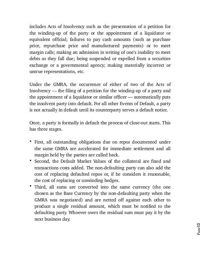 Repo Repurchase Agreement