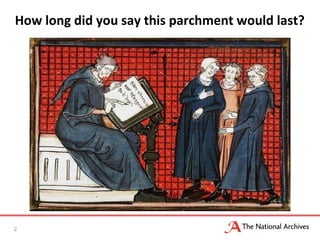 How long did you say this parchment would last?
2
 