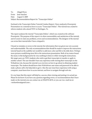 Recommendation Report | PDF