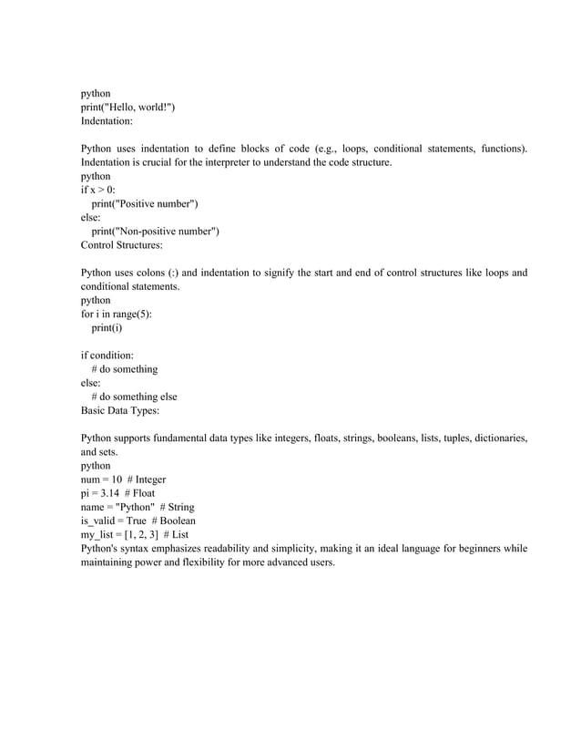 Python programming report demo for all the students | PDF