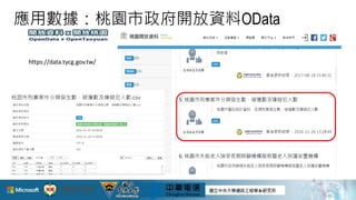 應用數據：桃園市政府開放資料OData
https://data.tycg.gov.tw/
8
 