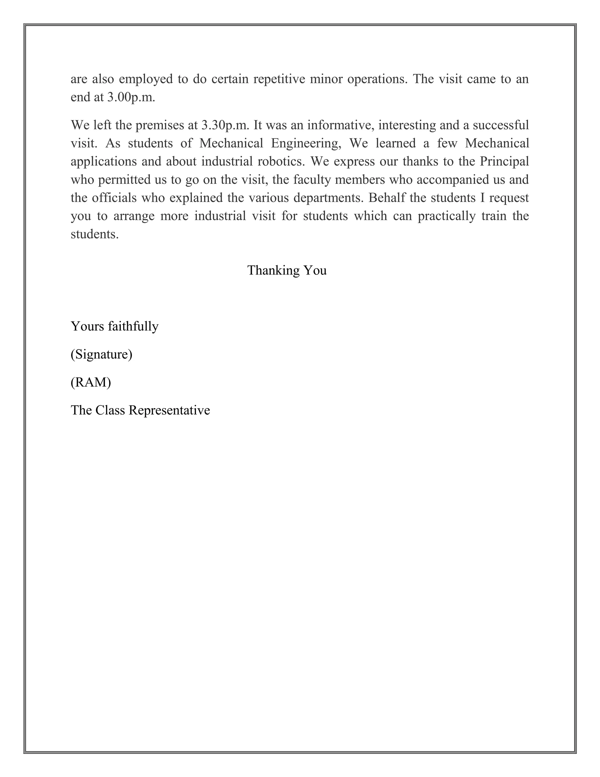 Industrial Visit Report Docx