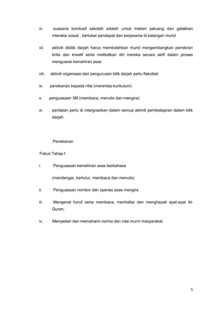 Gagasan ke-3 ucapan dasar Yang Amat Berhormat Perdana Menteri dalam Perhimpunan Agung UMNO 2006 telah menuntut supaya sistem pendidikan negara memberi penekanan kepada teras kedua PIPP. Justeru, KSSR diperkenalkan bagi tujuan itu.