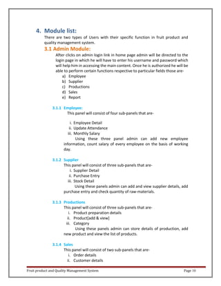 Fruit Product Management System | DOC