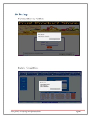 Fruit Product Management System | DOC
