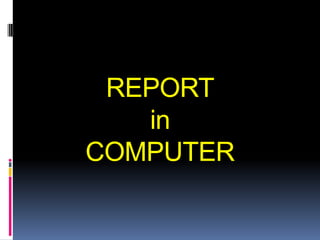 REPORT
   in
COMPUTER
 
