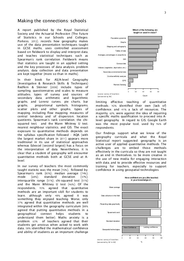 Quantitative Methods In Geography Making The Connections Between Scho 