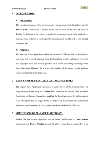 Measuring and Managing Market Risk | PDF