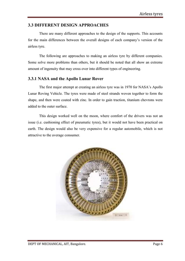 Report on Airless Tyre or NonPneumatic tyre