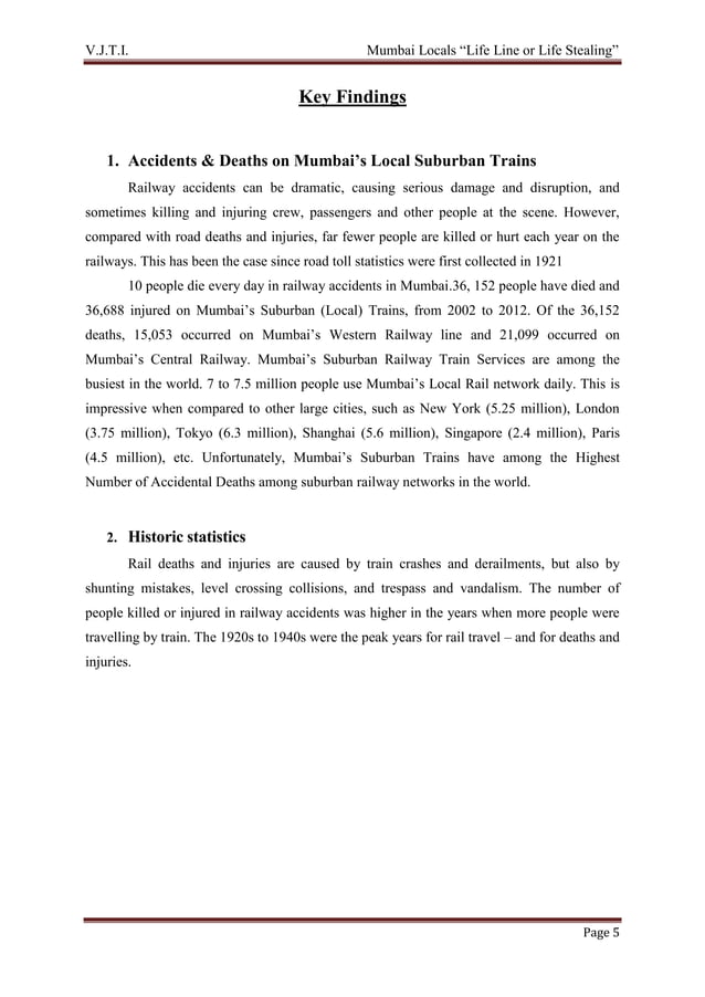 Report on railway accident with case study